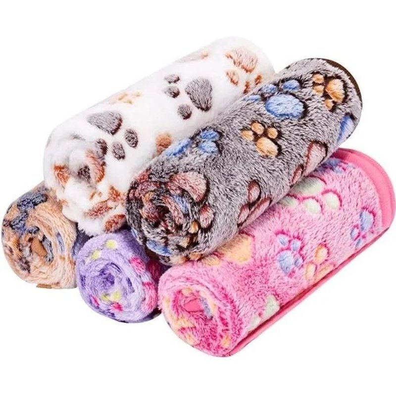 Lot De 5 Couvertures Pour Animaux De Compagnie - Douces Et Chaudes - 60 X 40 Cm Couverture Chien Chat Douce , Couverture Polaire