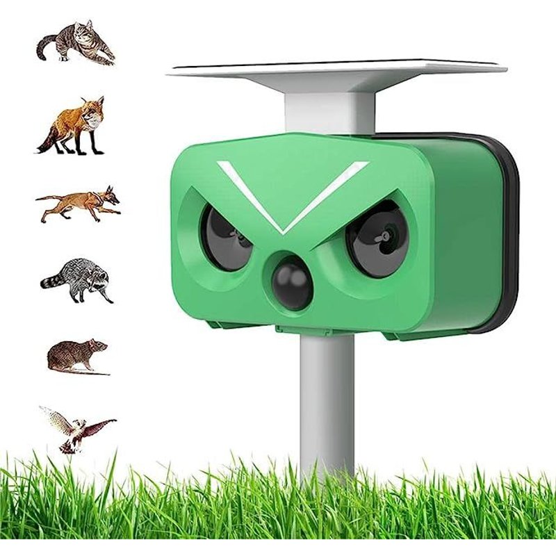 Répulsif Chat Ultrason, Ultrason Chat Exterieur, Repulsif Chien, Charge Solaire, Chargement USB Prévenir Les Chiens et Les Chats, Les Oiseaux, pour Jardins, Champs, Pépinières