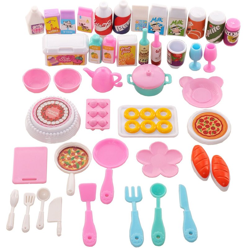 43pcs Baby House And Lele Barbie Accessoires D'apprentissage Pour Bébé Mini Ordinateur Portable Jouets Pour Enfants