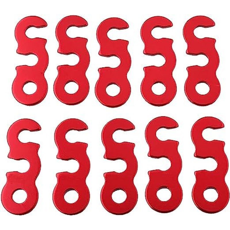 Ajusteur De Force De Corde De Tente 10 Pièces (Rouge), Câble De Boucle De Corde De Vent De Tente, Boucle De Corde De Vent Câble En Alliage D'aluminium Ajusteur De Corde De Vent, Utilisé Pour La Randon