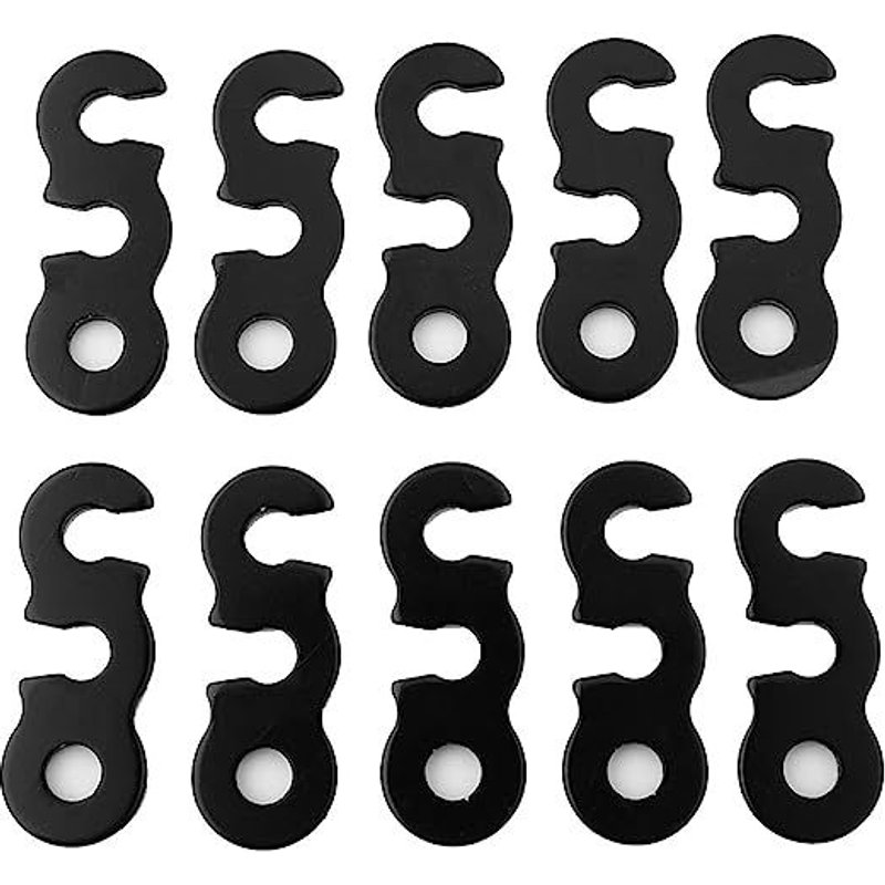 Ajusteur De Force De Corde De Tente 10 Pièces (Noir), Câble De Boucle De Corde De Vent De Tente, Boucle De Corde De Vent Câble En Alliage D'aluminium Ajusteur De Corde De Vent, Utilisé Pour La Randonn