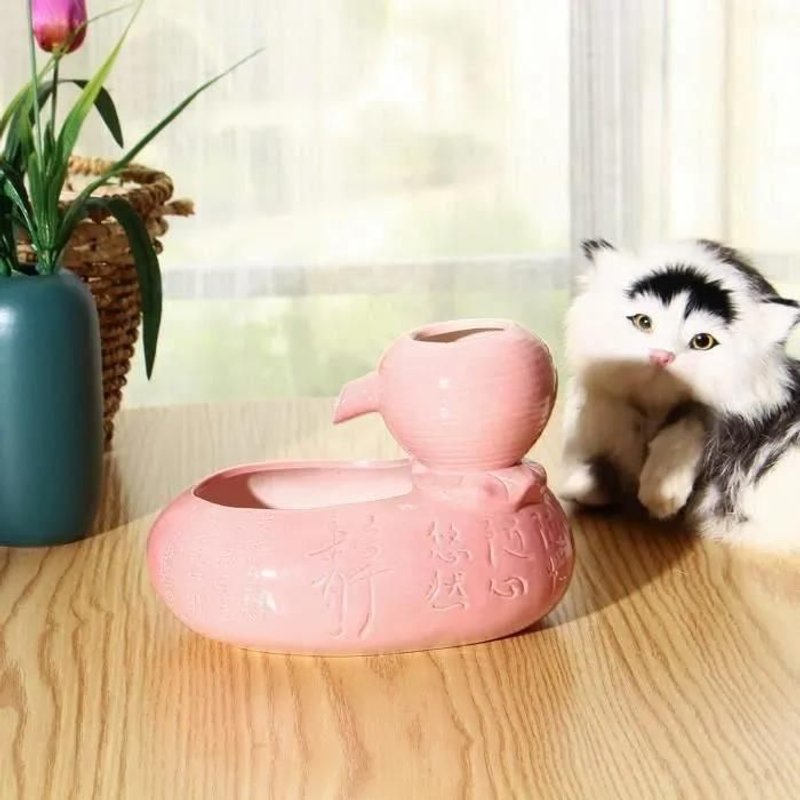 Ywei Fontaine À Eau Lectrique Automatique Céramique Pour Chien Chat Animaux Rose Prise Us