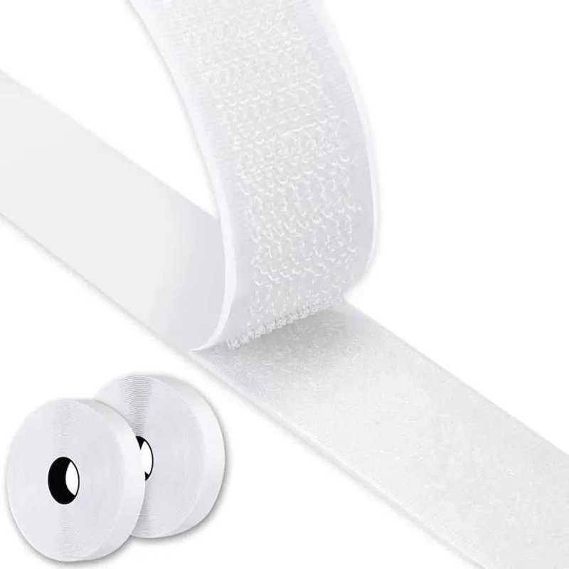 Scratch Autocollant Extra Fort 8M, Rubans Adhésifs Double Face Bande Agrippantes Adhésives (Blanc) A80