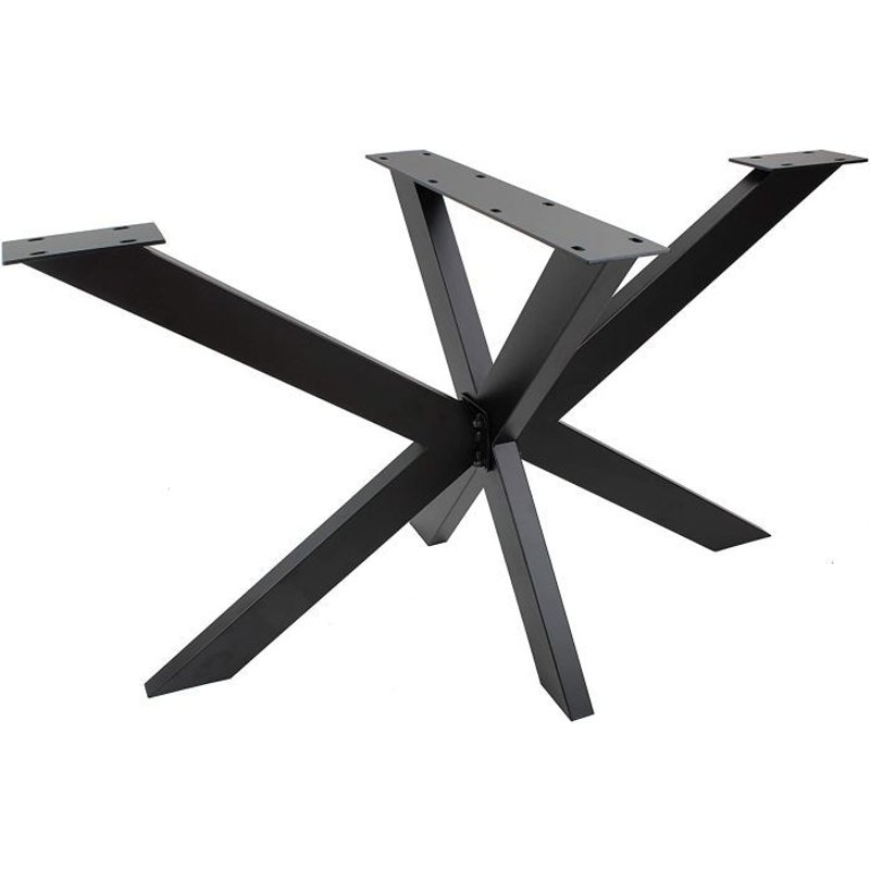 Bc-Elec - 407003-B Support Pied De Table Spider En Acier Noir 120x68x71 Châssis De Table Piétement Meuble Pied En Croix