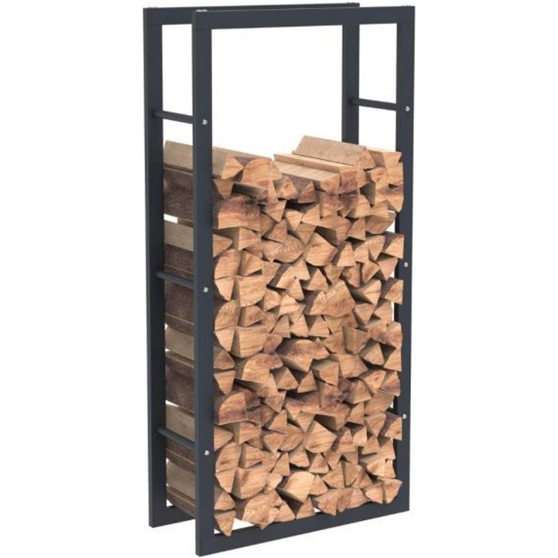 Bc-elec - HHWPF0019 Rangement à bois en acier noir 125*60*25CM, rack pour bois de chauffage, range-bûches