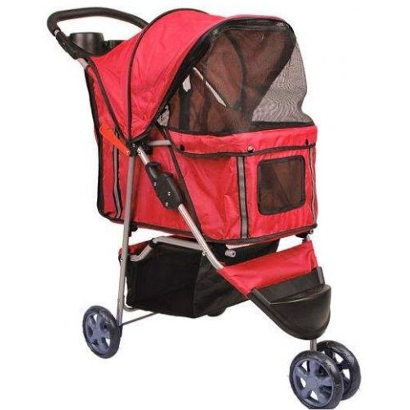 Bc-Elec - 5663-0015ared Poussette Pour Animaux À 3 Roues, Coloris Rouge