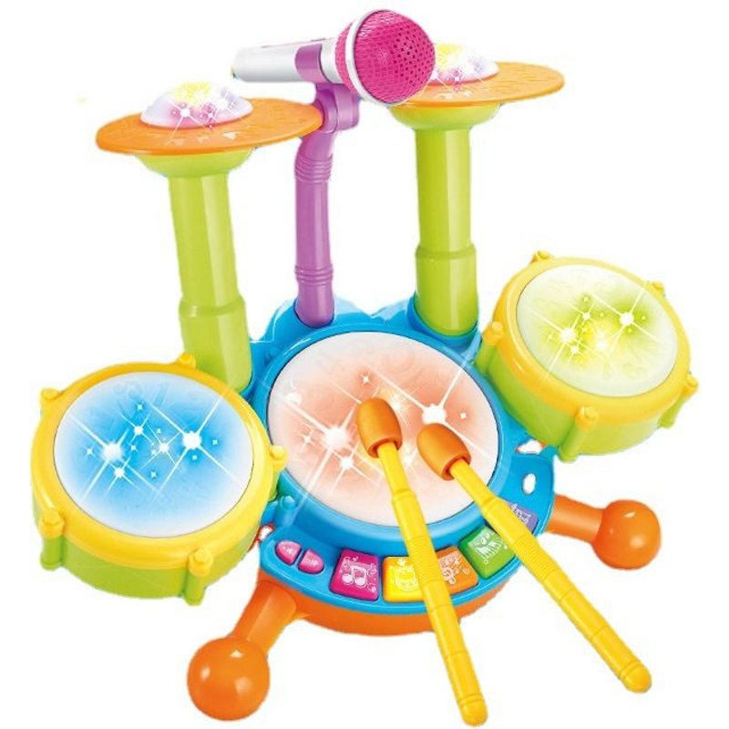 Batterie, Tambour Jouet, Jouets Musicaux, Jouets D'apprentissage, Tambour De Jazz Kit De Batterie Jouet Pour Enfants Bébé Jouets D'éducation Précoce Cool Musique Tambour Instrument De Percussion