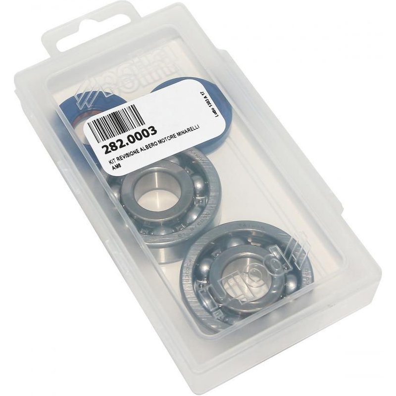 Kit Roulements de vilebrequin AM6 - Polini 6303 C4 cage acier + Joint