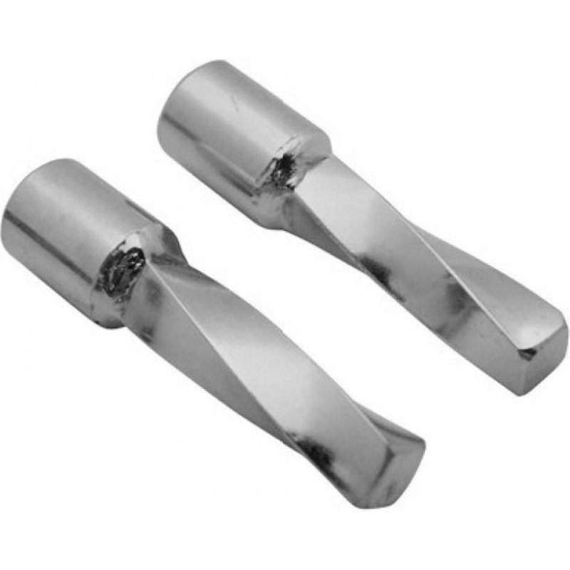 Paire de repose pieds acier pilote torsadé chromé