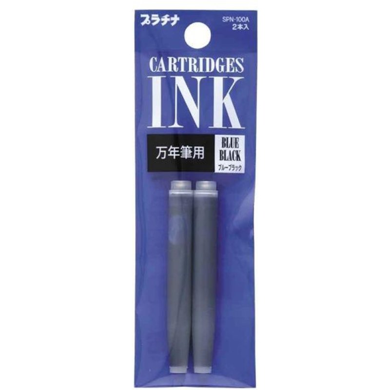 Cartouches - Encre Bleu Noire - Recharge - Pack De 2 - Calligraphie - Platinum