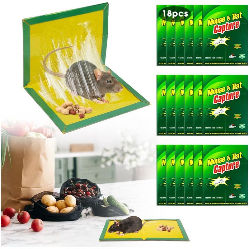 Piege a Souris 18 Pièces Piege a Rat Colle Souris Piege Attrape Souris Anti Souris Efficace Piège à Souris Anti Rongeur Plaque Collante Souris Produit Anti Rat Efficace