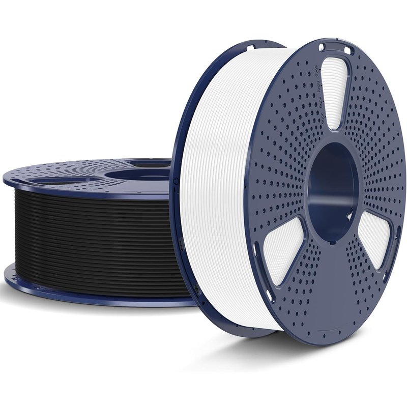 Filament PLA Matte 1.75mm, Filament pour Imprimante 3D avec Surface Mate, 100% Neatly Wound, Facile Ă Utiliser, 2kg Filament PLA pour Imprimantes 3D FDM, Noir+Blanc