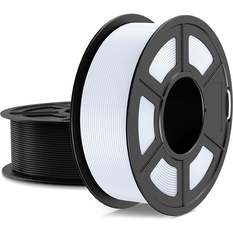 Haute Vitesse Filament PLA 1.75mm, Filament PLA d'Imprimante 3D pour Impression Rapide Jusqu'à 600mm/s, Haute Fluidité PLA Diamètre Précision +/- 0.02mm, 1.1KG Bobine, Total 2.2KG, Noir+Blanc