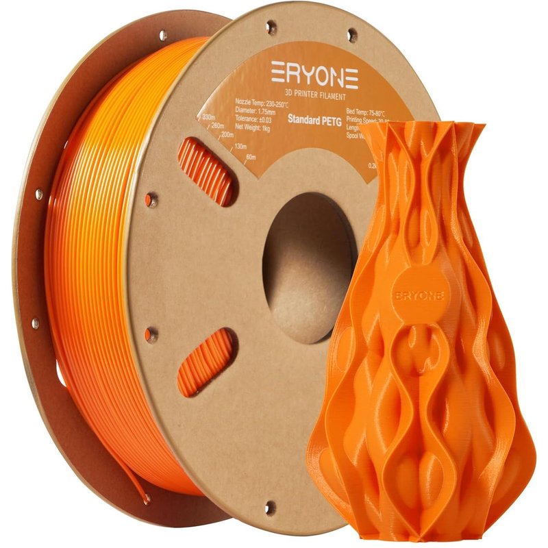 PETG Filament 1.75mm, Imprimante 3D Filament PETG 1KG,+/-0.03mm,Orange