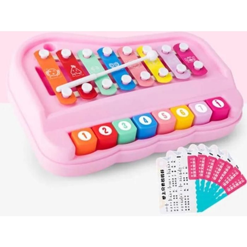 Bébé Xylophone,Instruments De Musique Pour Bébés, Jouets Musicaux Multicolores, Jeux Éducatifs Pour La Petite Enfance (Rose)