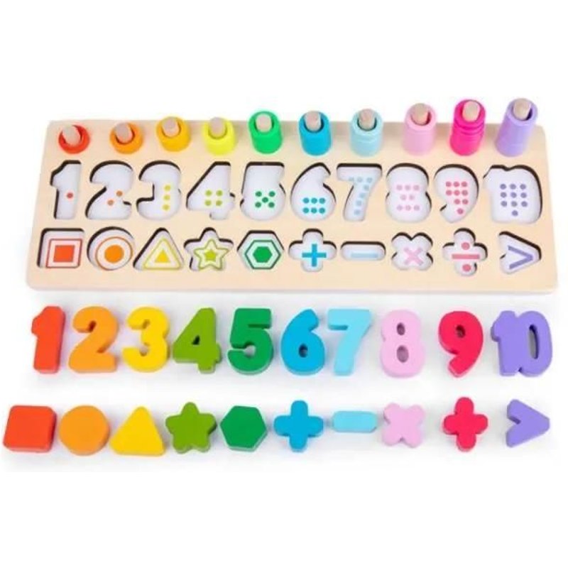 Jouet ducatif, Jeux Montessori Mathématiques Bébé, Apprendre à Compter et Les Couleurs Jeu Reconnaissance de Numéro la Forme