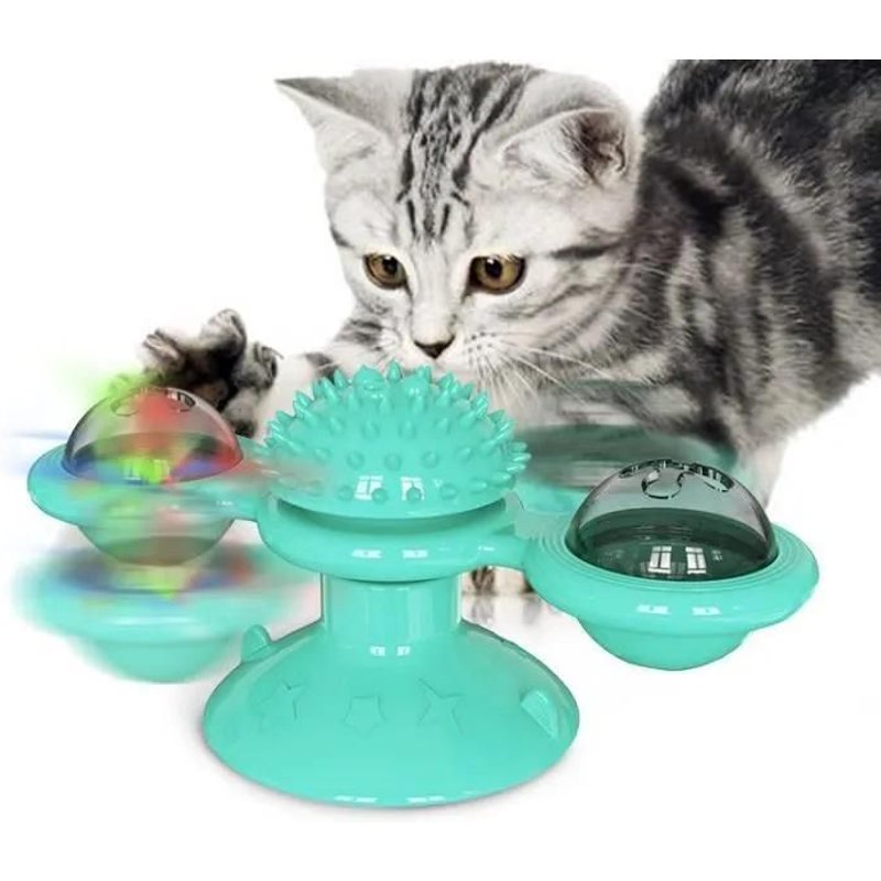 Jouet Pour Chat Moulin À Vent - Jouet Interactif Pour Chat Taquin, Jouet Pour Chat Scratching Tickle(Bleu)
