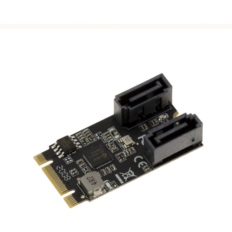 Carte contrĂ´leur M.2 (M2 NGFF) type PCIe M ou B+M Key - 2 port SATA 3.0 6Gbps - CHIPSET JMB582