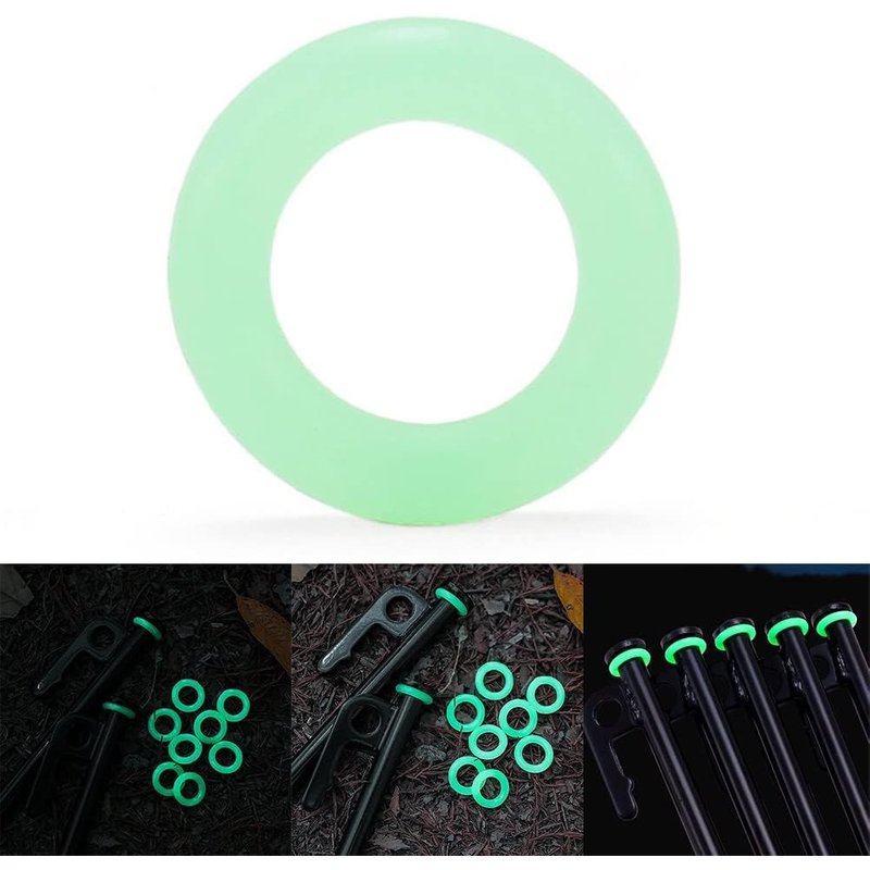 Lot De 50 Clous De Nuit Fluorescents En Silicone Multifonction Pour Tente, Vision Nocturne, Anneau Lumineux Rond Et Multifonctions, Lumineux Pour L'extérieur Et Le Camping