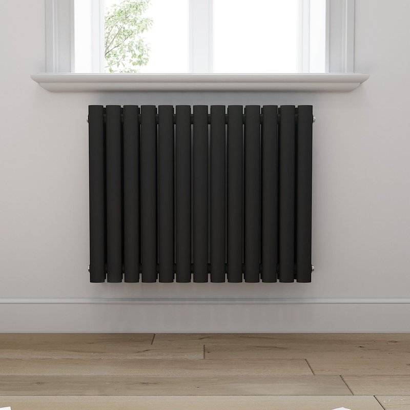 Radiateur Eau Chaude Acier SIRHONA 600x770x79 mm - Double Tube Ovale - Horizontal - Gris