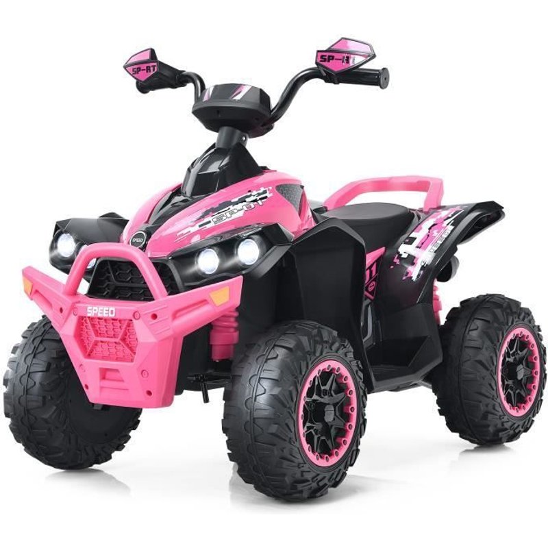 Quad Électrique Pour Enfants Costway 12v7ah - Led, Musique, Klaxon - Rouge