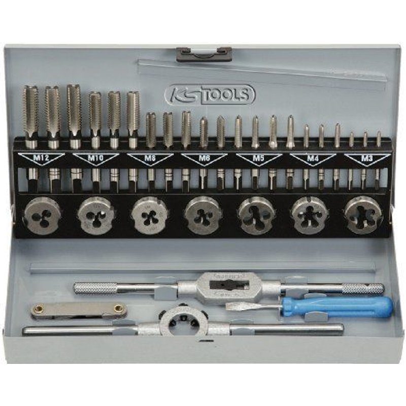 KS TOOLS HSS Co Jeu d'outils de filetage, 32 pcs. (331.0732)