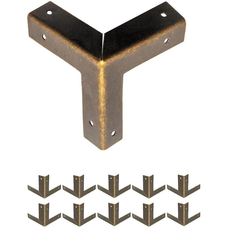 Lot De 10 Coins De Meubles En Métal Antique, Coins De Protection De Bord Semaket Pour Caisses Et Meubles - Style Vintage En Laiton Vieilli