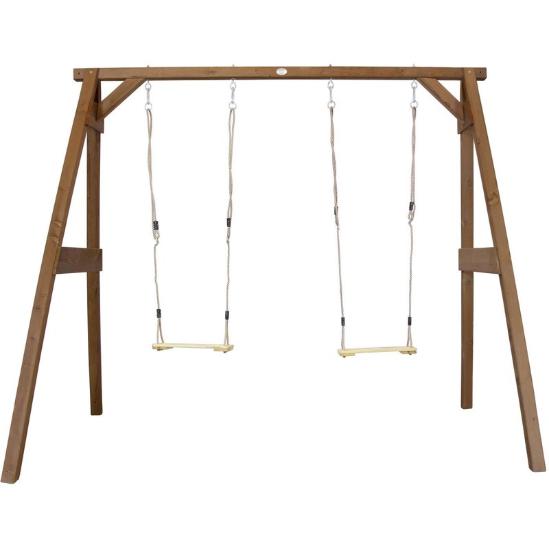 Axi Portique Balançoire En Bois Double Marron