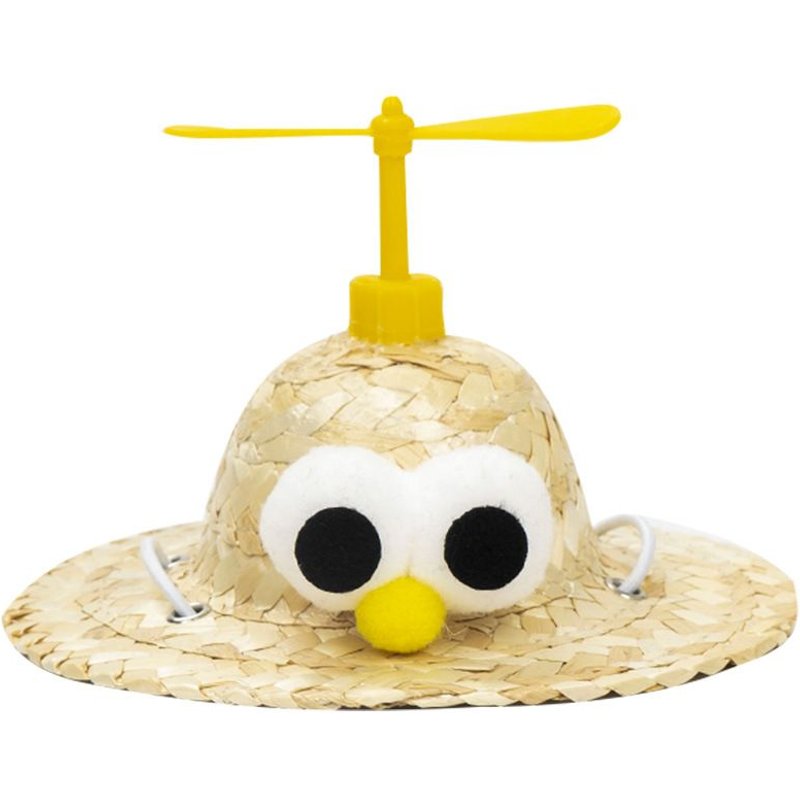 (Yeux Jaunes-M)Chapeau De Soleil En Paille Pour Petit Animal De Compagnie, Joli Chapeau De Costume Pour Chiens, Chiots, Mini Chapeau De Protection Contre