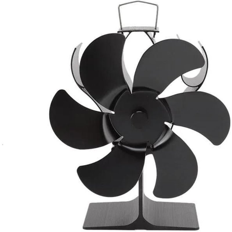 Ventilateur de poêle à bois, ventilateur de cheminée à énergie thermique avec 6 pales pour poêles à bois, cheminées et plus