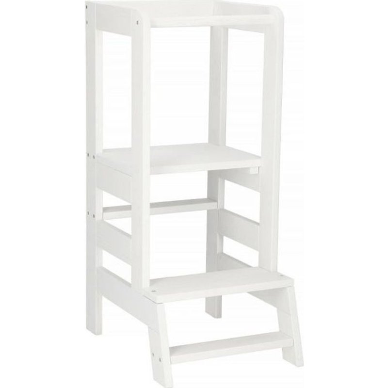 Springos® Tour D'apprentissage Et Observation Pour Enfants, Kitchen Helper, Made In Eu - Blanc