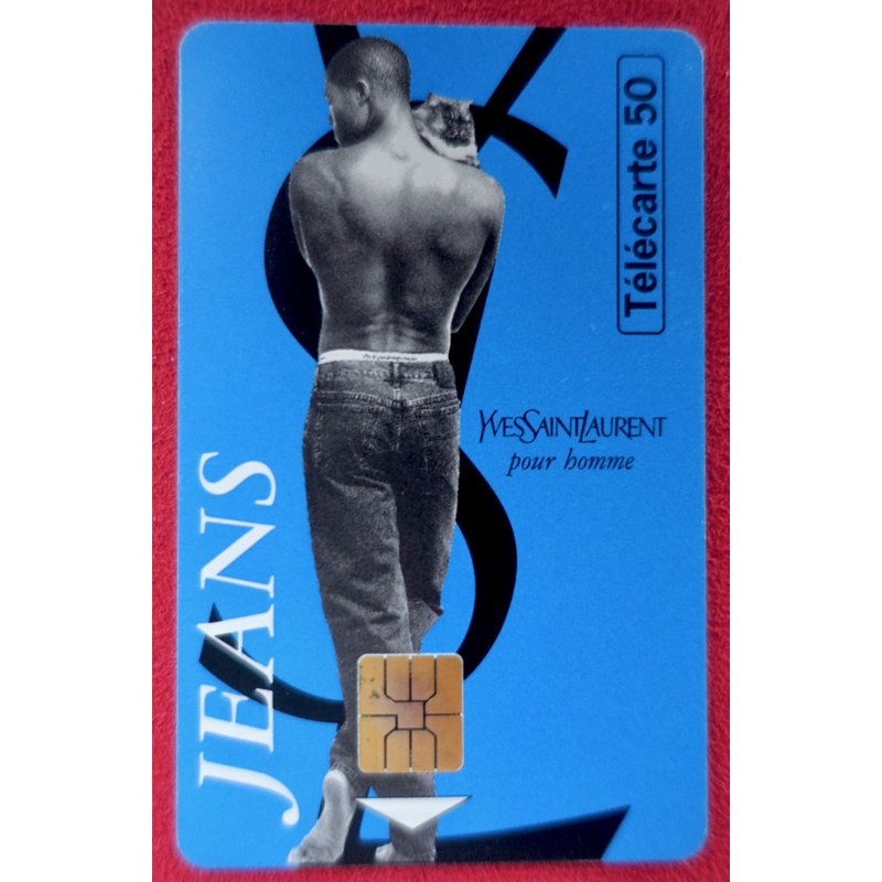 Télécarte Jeans Yves Saint Laurent Ysl. 50 U Juillet 96. Plus Rare (Numéro Série Justifié À Droite)