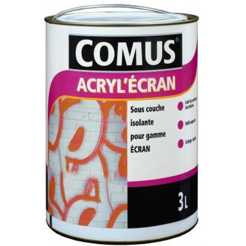 Sous-couche isolante pour support poreux - 3 litres - Acryl Ecran COMUS