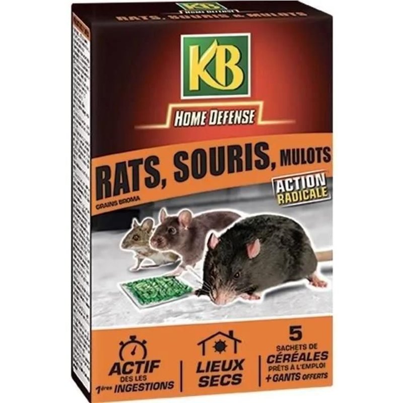 KB Sachet de céréales anti-rats, souris et mulots - 150 g