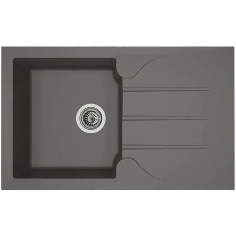 STRADOUR Evier Aloa 1 bac 1 égouttoir gris béton