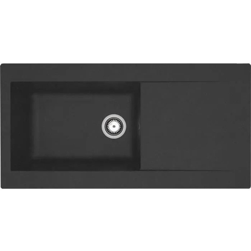 Evier a encastrer en résine 1000 x 500 mm 1 grande cuve - Noir - STRADOUR Lierra - Fabrication française