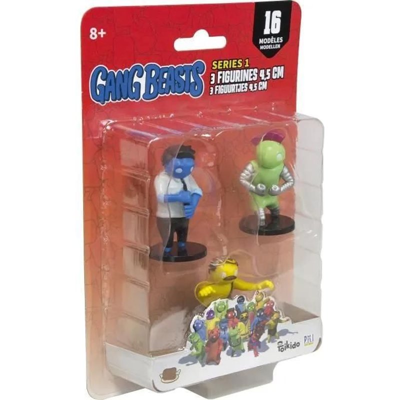 Gang Beasts - 3 Figurines de 4.5 cm - Lot #3 - Figurines de Collection - Jeux Vidéos - Lansay