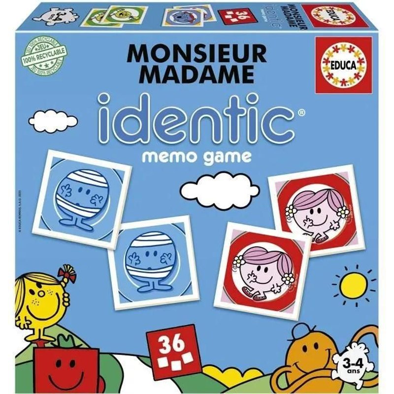Monsieur Madame - Identic - Jeu De Mémoire