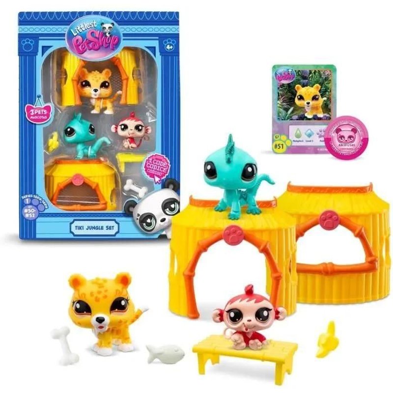 Littlest Pet Shop Tiki Jungle Playpack With 3 Lps Mini Pet