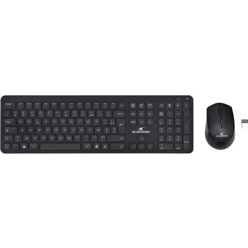 BLUESTORK Silent Office Pack - Ensemble clavier et souris - sans fil - 2.4 GHz - noir - boîte