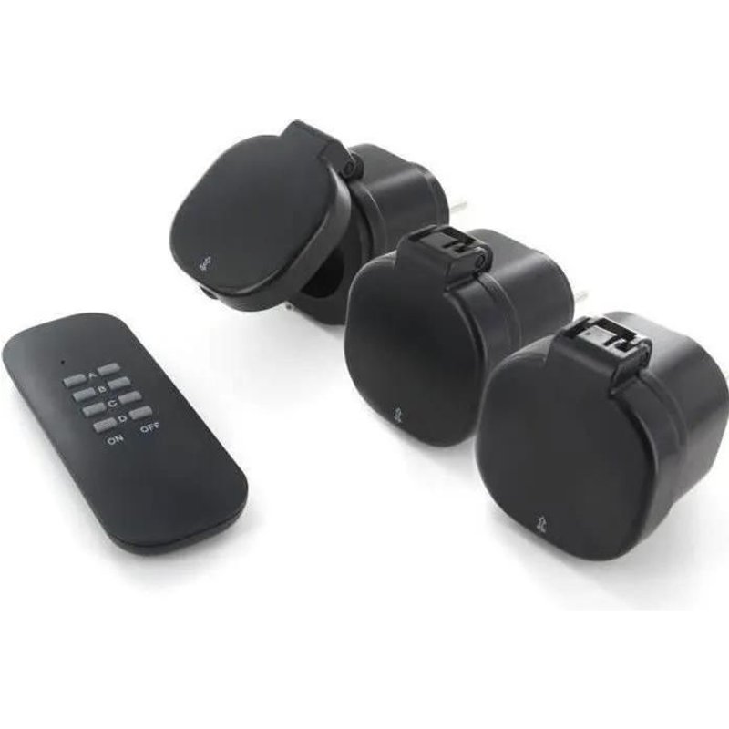 CHACON Set 3 mini prises exterieures On-Off - 3000W - FR + Telecommande