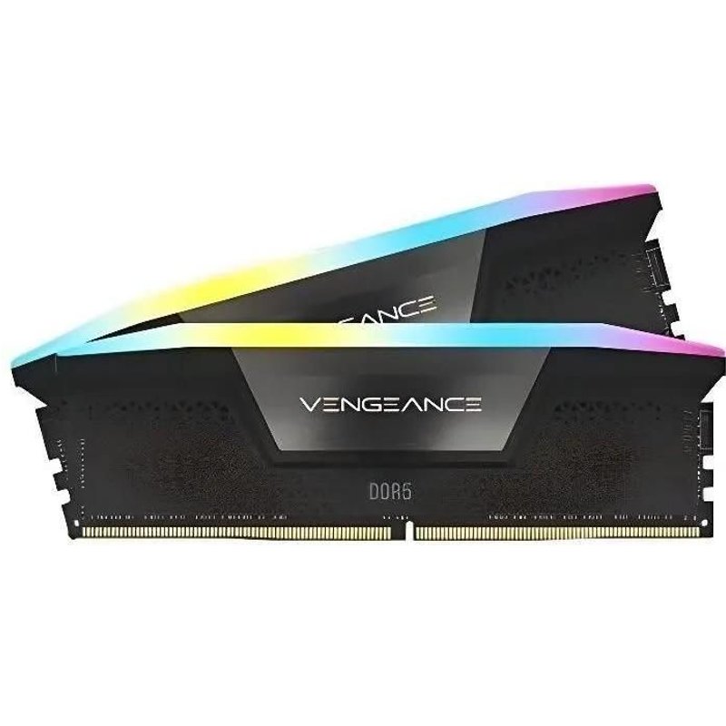 CORSAIR Vengeance RGB - DDR5 - kit - 32 Go: 2 x 16 Go - DIMM 288 broches - 5200 MHz / PC5-41600 - CL40 - 1.25 V - noir