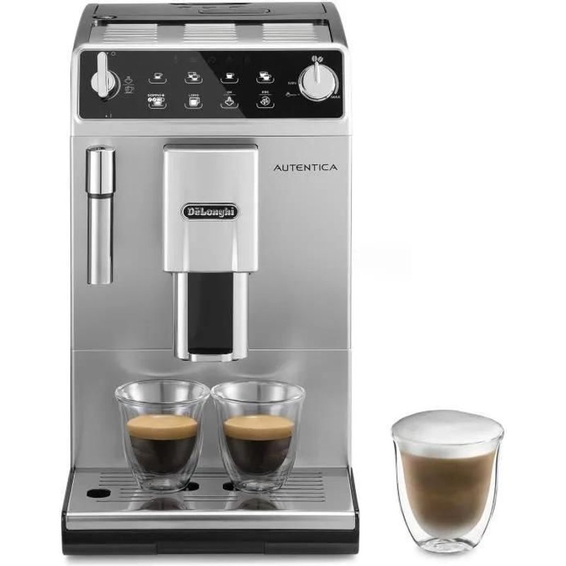 De'Longhi Autentica Etam 29.510.SB - Machine à café automatique avec buse vapeur 'Cappuccino' - 15 bar - argent/noir