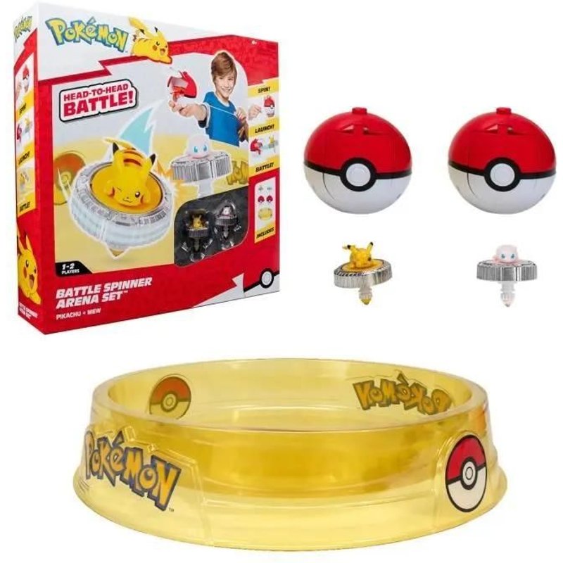 Arene Pokémon et 2 Toupies - BANDAI - JW4403 - Pikachu vs Mewtwo