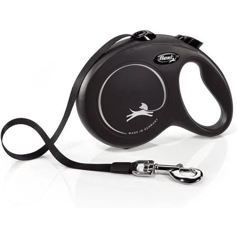 Laisse Flexi Classic Sangle Noir - Zolux - 5m/Medium