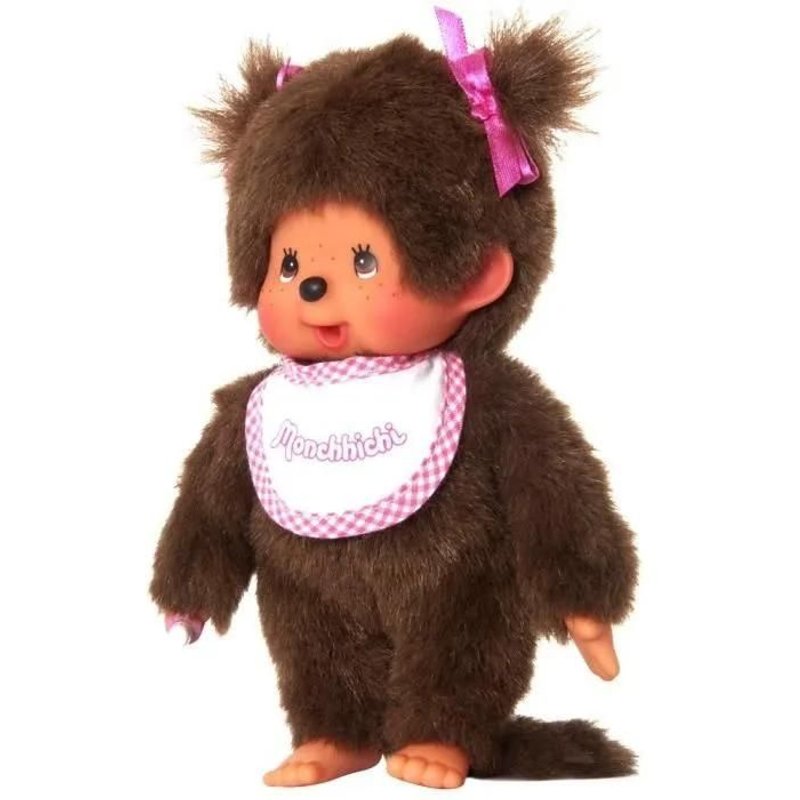 Bandai Monchhichi Fille Rose & Blanc 20cm