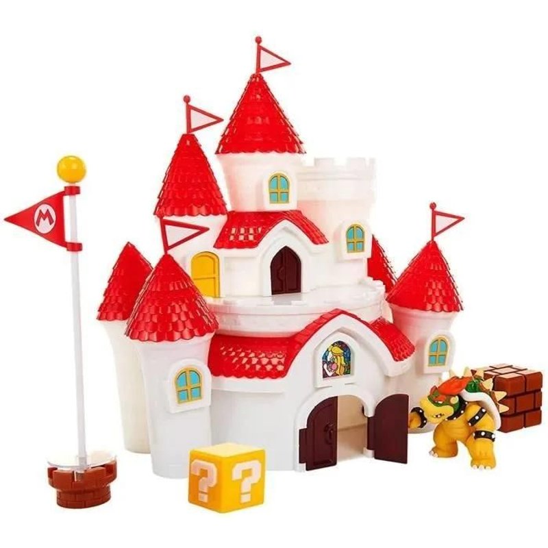 Nintendo Super Mario Mushroom Kingdom Castle Playset, With Exclusive 2.5 Bowser Figure