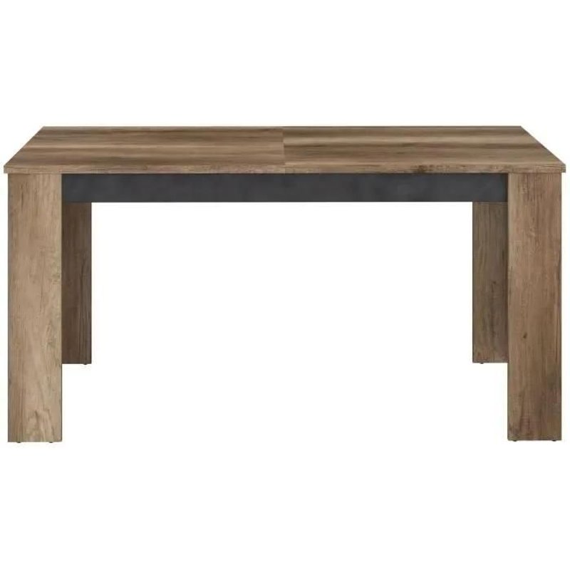 Table Avec Allonge - Stein - Rectangulaire - Chene Et Steam Black - 6 Personnes - 157 / 207 X 90 X 77,8 Cm - Parisot