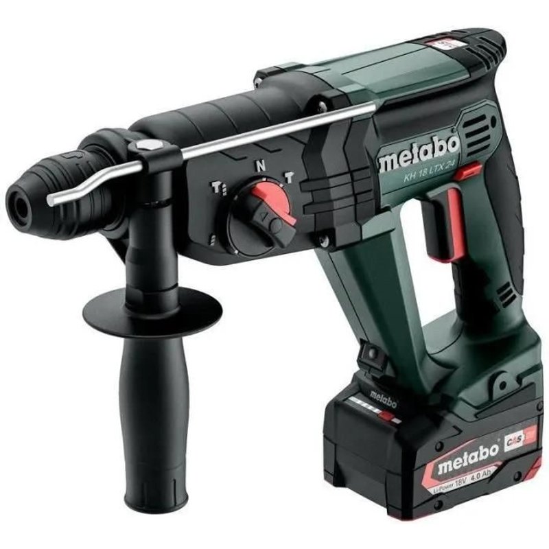Metabo Marteau combiné sans fil KH 18 LTX 24, 18V/2x4Ah Li-Power + ASC 55 - 601712510