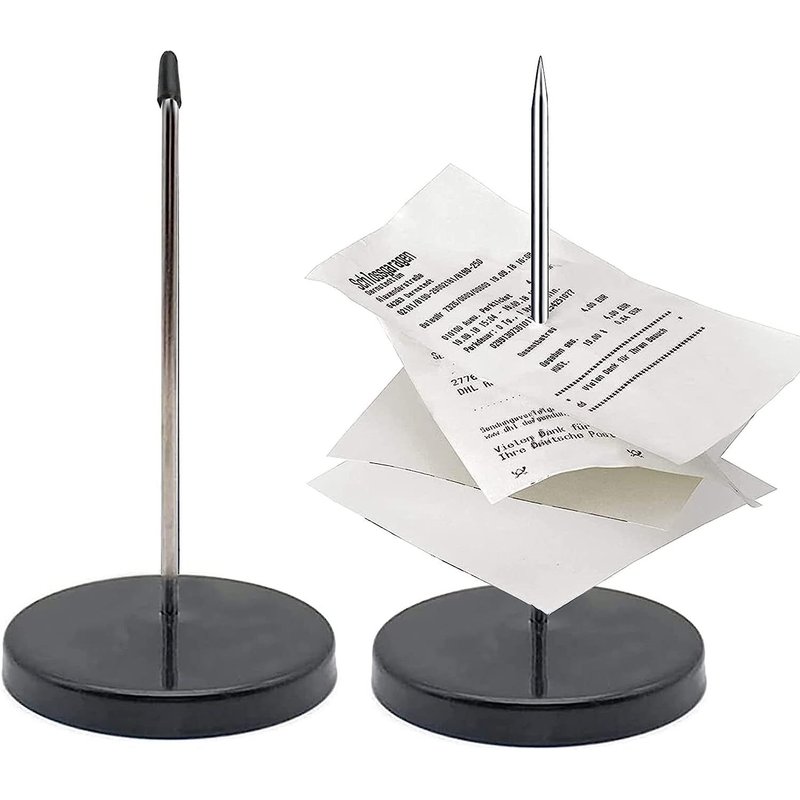 2 Pièces Pique-Note En Métal, Receipt Spike, Porte-Mémo, Porte-Pointes En Papier Avec Base Ronde, Pour Restaurant Cuisine Bureau Hôtel (Noir)
